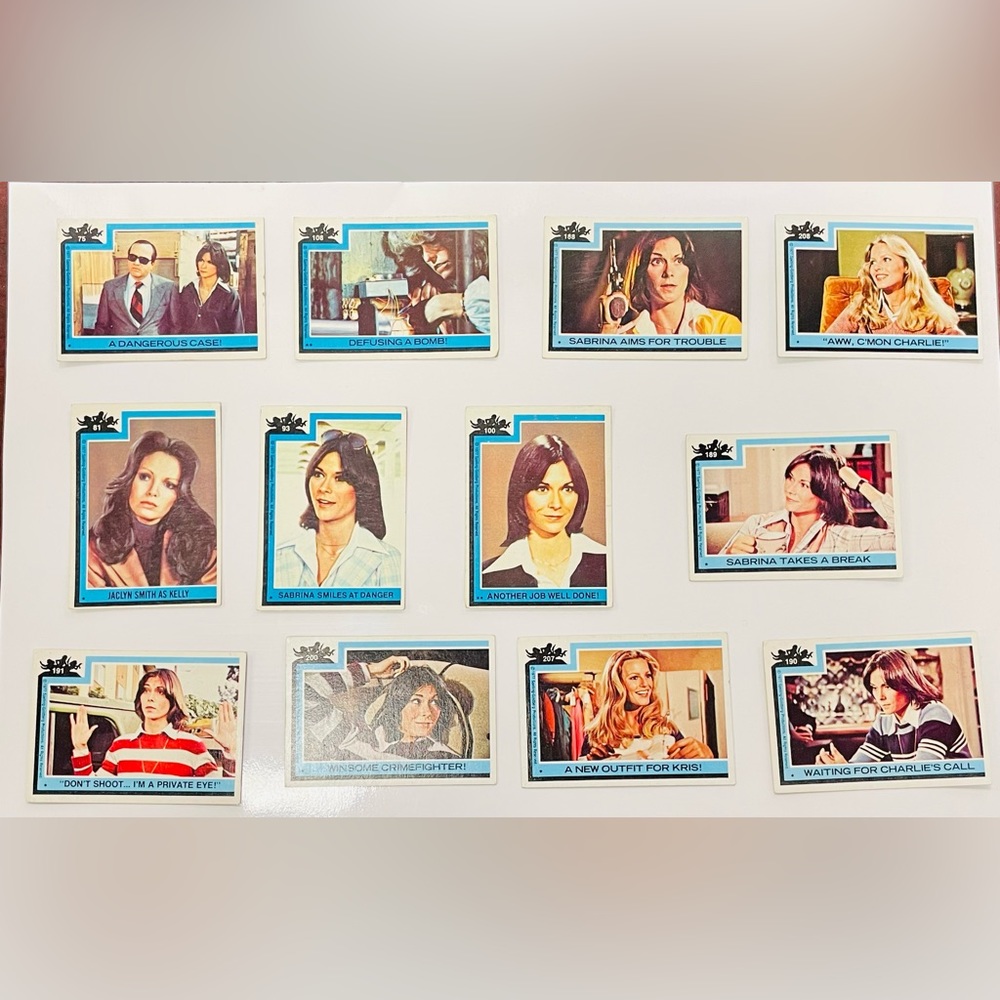 Vintage 1977 Charlie’s Angels TOPPS Trading Cards (Blue Outline) - Series 2 & 4